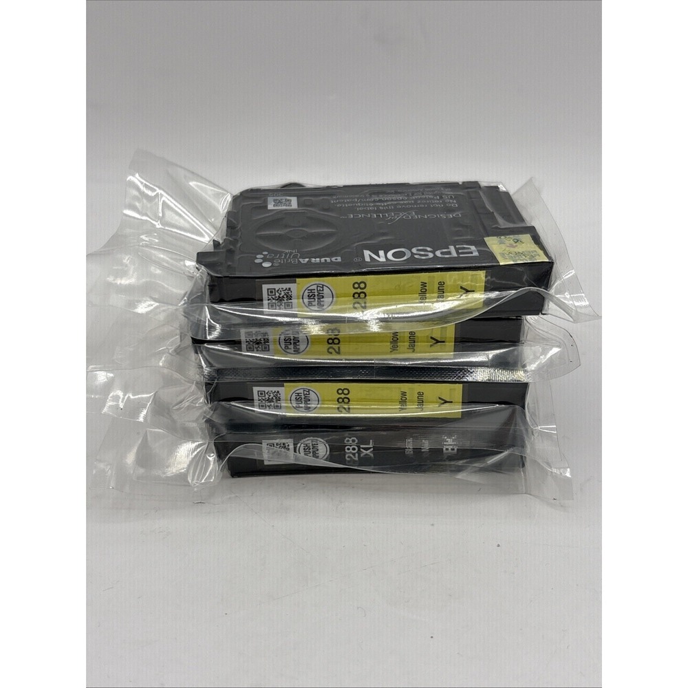 Epson 288 - 4 Total Ink Cartridges - 1 Black (T288120-D2)- 3 Yellow